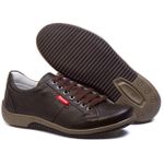 Sapatênis Casual Conforto Couro Marrom 3016