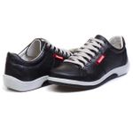 Sapatênis Casual Conforto Couro Preto 3016