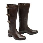 Bota Montaria Feminina Cano Longo Couro Comfort Marrom