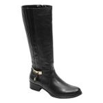 Bota Montaria Feminina Cano Longo Couro Comfort Preto