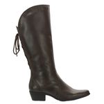 Bota Montaria Texana Feminina Cano Alto Couro Comfort Café