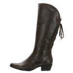 Bota Montaria Texana Feminina Cano Alto Couro Comfort Café