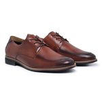 Sapato Masculino Derby Sola Couro Caramelo