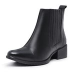 Bota Feminina Chelsea Elástico Lateral Couro Preto