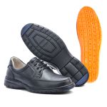 Sapato Casual Conforto Couro Floater Preto