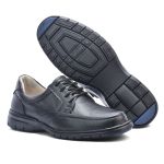 Sapato Casual Conforto Couro Floater Preto