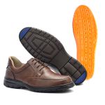 Sapato Casual Conforto Couro Floater Marrom