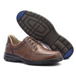 Sapato Casual Conforto Couro Floater Marrom