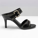 Sandália Mule Gravejada Preto