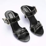 Sandália Mule Gravejada Preto