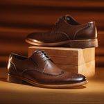 Sapato Social Derby Brogue Bernardi - Café