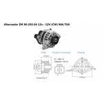 Alternador ZM 9020304 - Accent, Elantra, Tucson, Cerato, Sportage