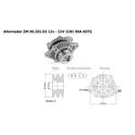 Alternador ZM 9020103 - Mitsubishi L200 Triton e Pajero