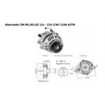 Alternador ZM 9020102 - L200 H-1 HR Porter L300 e Pajero
