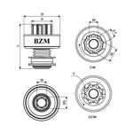 Bendix Impulsor Partida BZM 99.0837.0 - Corsa, Celta, Clio, R19, Doblo, Palio, Siena