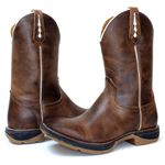 BOTA TEXANA MASCULINA SOLA JUMP COURO CAFE 