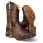 BOTA TEXANA MASCULINA SOLA JUMP COURO CAFE 