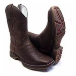 BOTA TEXANA MASCULINA BORDADA BANDEIRA SOLA JUMP COR CAFE 