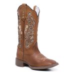 BOTA TEXANA FEMININA LASER EM COURO 