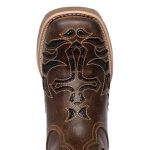 BOTA TEXANA FEMININA LASER DESENHO CRUZ EM COURO 