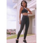 Calça Fitness 89 New Zealand Recorte com Bolso em Microfibra - PRETO