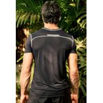 Camiseta Masculina Frelith Com Recorte Lateral e Costura Trançada - PRETO