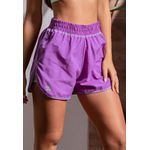 Short Fitness Frelith Tactel 2 em 1 Costura Trançada - ROXO