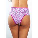 Kit 3 Calcinhas Frelith Floral, Fúcsia e Marinho - ESTAMPADA