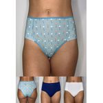 Kit 3 Calcinhas Frelith Floral Marinho e Marfim - ESTAMPADA
