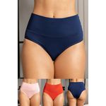 Kit 3 Calcinhas Frelith Cós Alto Marinho Terracota e Rosê - DIVERSOS