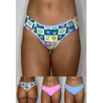 Kit 3 Fios Frelith Floral Azul e Rosa - ESTAMPADA