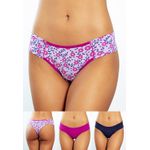 Kit 3 Fios Frelith Floral, Fúcsia e Marinho - ESTAMPADA