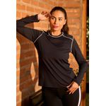 Blusa de Proteção UV Frelith Feminina Costura Trançada - PRETO