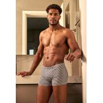 Boxer Frelith com Listras Chumbo e Branco - ESTAMPADA