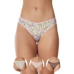 Kit 3 Calcinhas Frelith Mix Flores Base e Castanho - ESTAMPADA