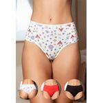 Kit 3 Fios Frelith Jardim Vermelho e Preto - ESTAMPADA