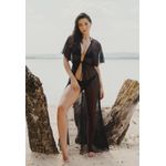 Saída Vestido Longo Frelith em Tule - PRETO