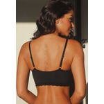 Sutiã Top Franzido Rendinha Frelith Básico - PRETO