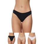 Kit 3 Calcinhas Básicas em Cotton Leve Branca Preta Chocolate - DIVERSOS