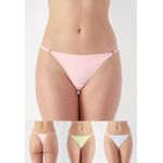 Kit 3 Calcinhas Eloá Frelith Amarela, Coral e Off White - DIVERSOS