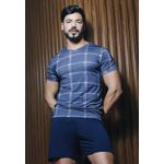 Pijama Verão Frelith Masculino Xadrez Jeans - ESTAMPADA