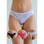 Kit 3 Fios Frelith Floral, Preta e Pink Escuro em Microfibra - ESTAMPADA