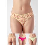 Kit 3 Fios Frelith Floral Amarelo e Pink - ESTAMPADA