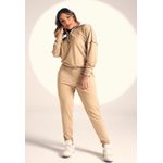 Conjunto Frelith Com ZÍper e detalhe com Costura Trançada - BEGE