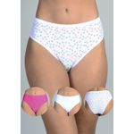Kit 3 Calcinhas Logo, Pink e Branco em Microfibra - ESTAMPADA