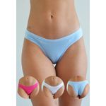 Kit 3 Calcinhas Frelith Pink, Azul e Branco em Cotton - DIVERSOS
