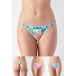Kit 3 Fios Frelith Floral Azul e Rosa - ESTAMPADA