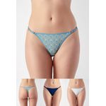 Kit 3 Fios Frelith Floral Marinho e Marfim - ESTAMPADA