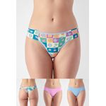 Kit 3 Fios Frelith Floral Azul e Rosa - ESTAMPADA