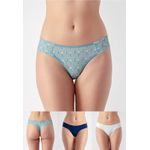 Kit 3 Fios Frelith Floral Marinho e Marfim - ESTAMPADA